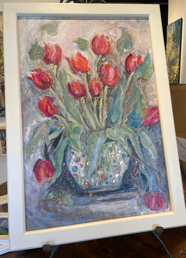 Tulips in Glass... Embellished 16