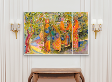 Load image into Gallery viewer, Taking Turns at the Well : Triptych Canvas Limited Edition