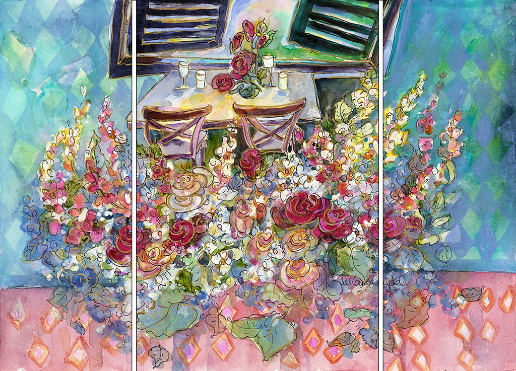 “Alfresco” Triptych Limited Edition Original Enhanced