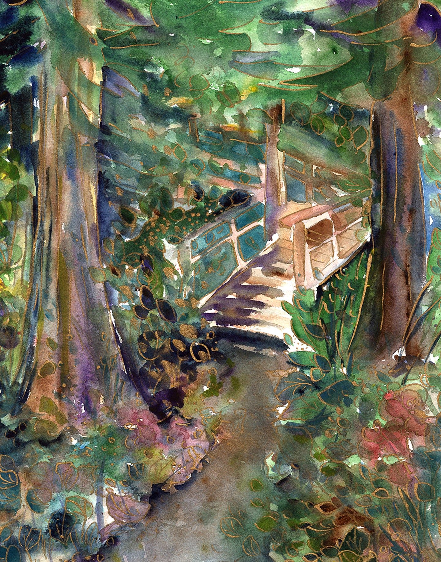 Bridge over Bold Bluff : Art Print