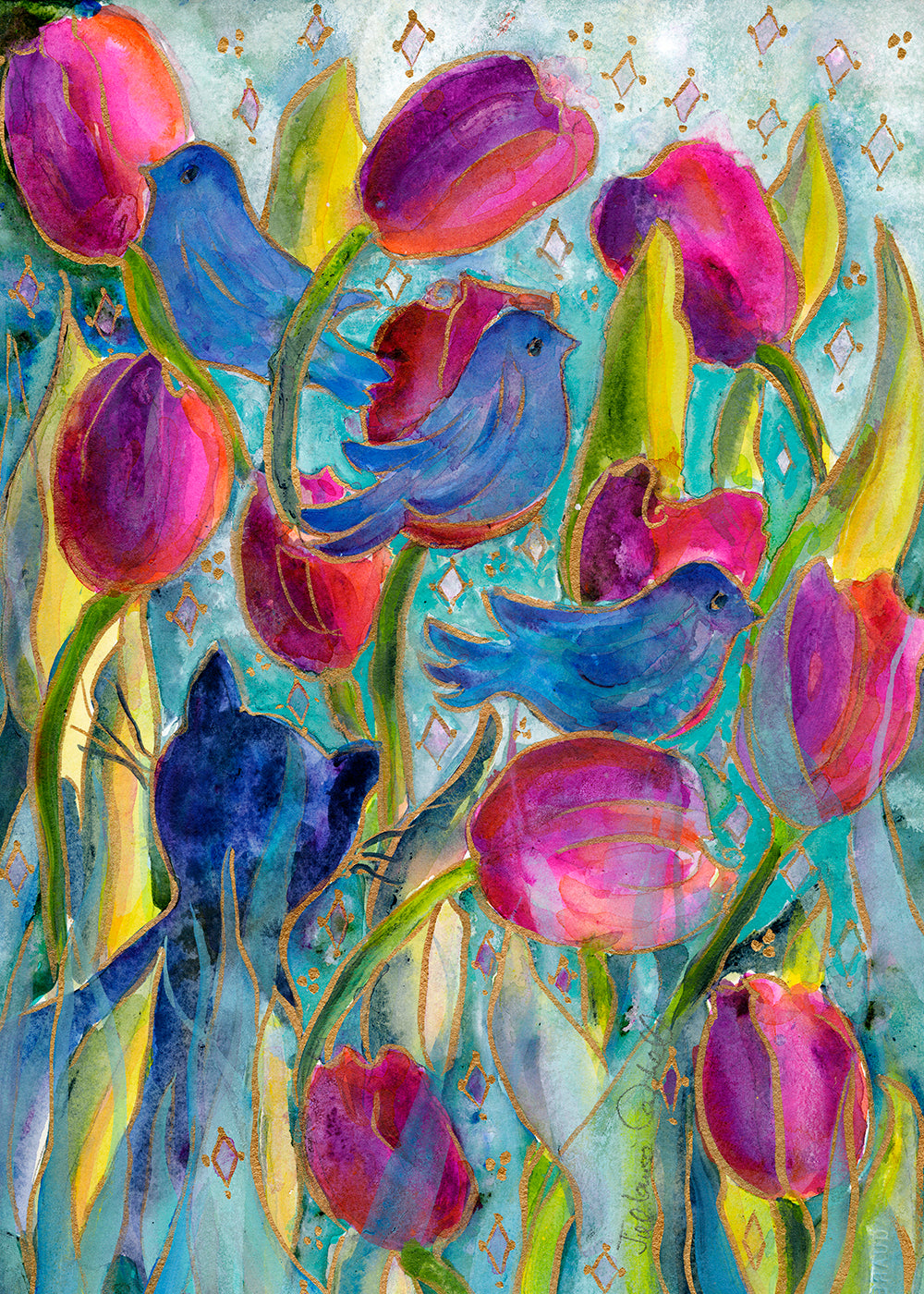 “Camouflage Cat” auction 16x24 canvas limited edition # 21/400