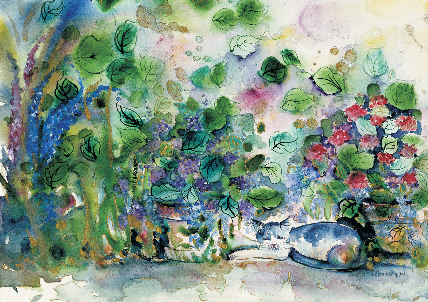 “Cat in the Garden” 16x24inch Canvas Limited Edition #9/400