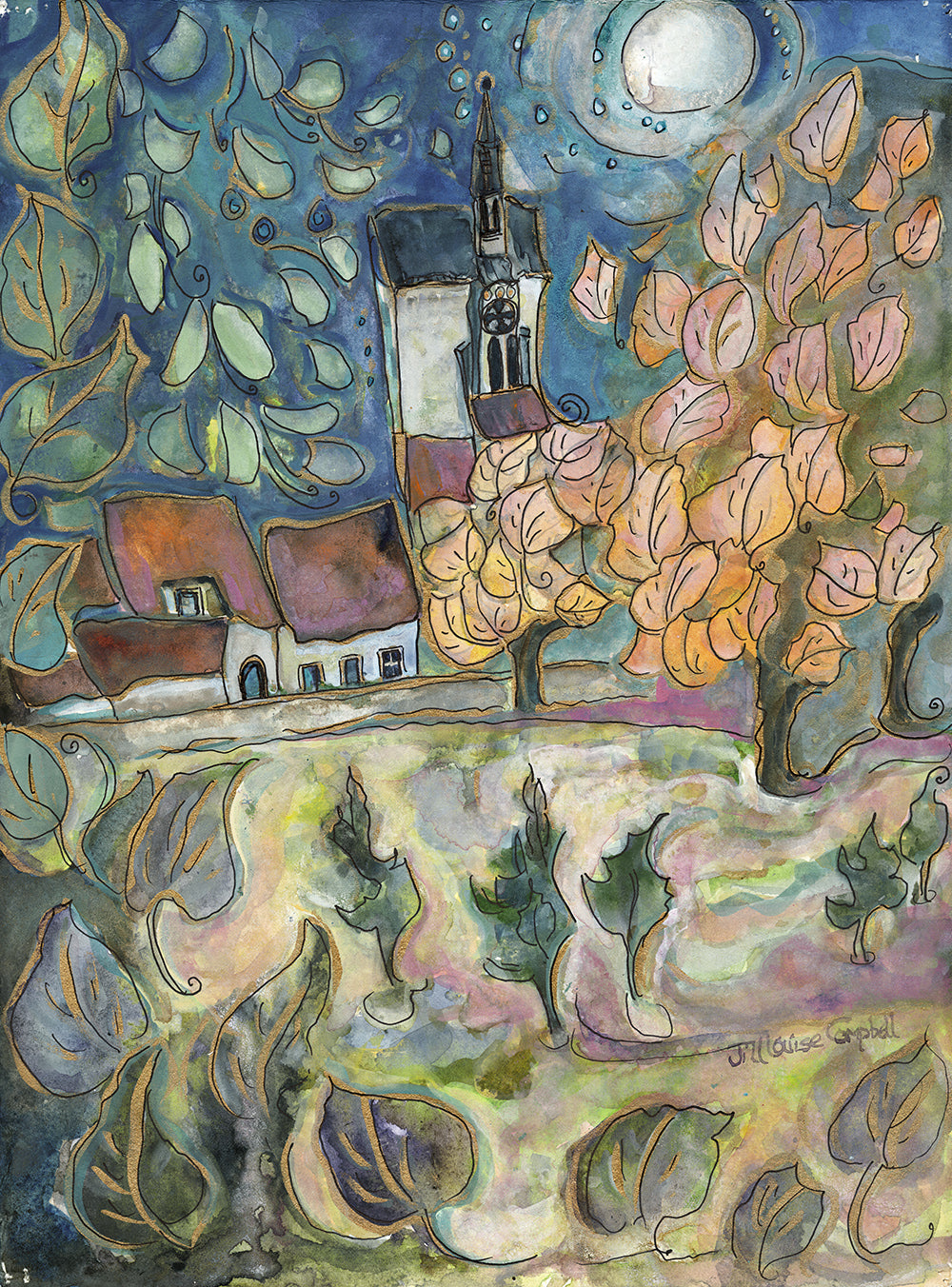 Hameau Eglise Orquevause : 24”x36” Limited Edition Canvas #1/400