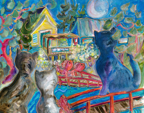 Friends of Fish Market : Art Print