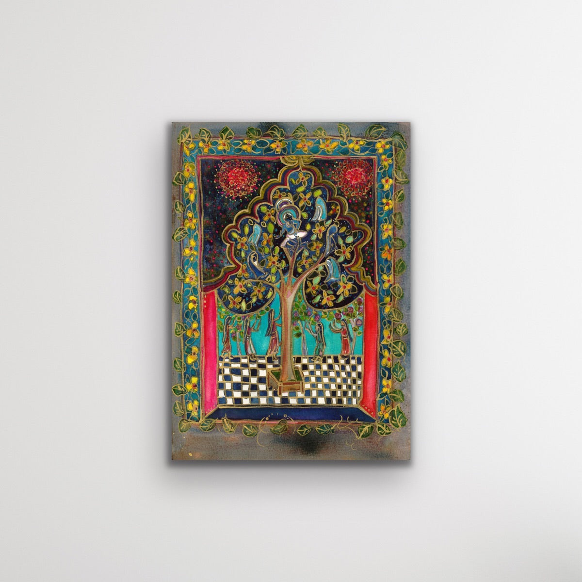 Krishna in Kadampa Tree:   Art Print