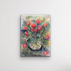 Tulips in Glass : Art Print