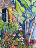 "Palm and Banana Leaf"  original watercolour