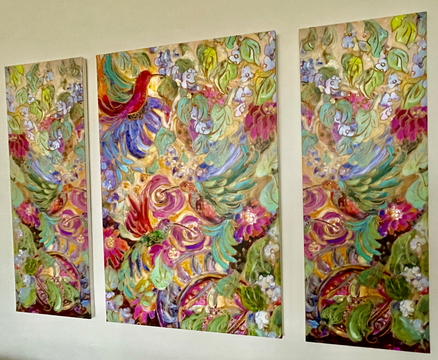 Hummingbird Joy TRIPTYCH