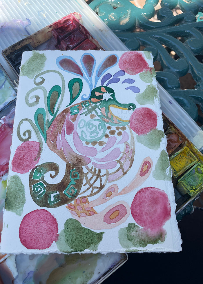 "Quetzalcoatl at Chapala" original  painting