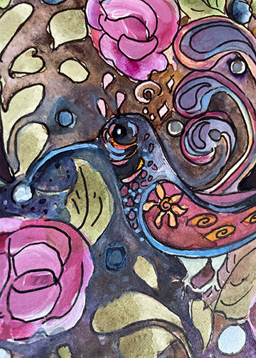 "Plummed Hummingbird" original painting