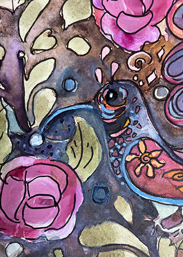 "Plummed Hummingbird" original painting