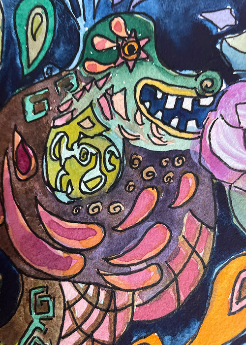 "Quetzalcoatl at Chapala" original  painting