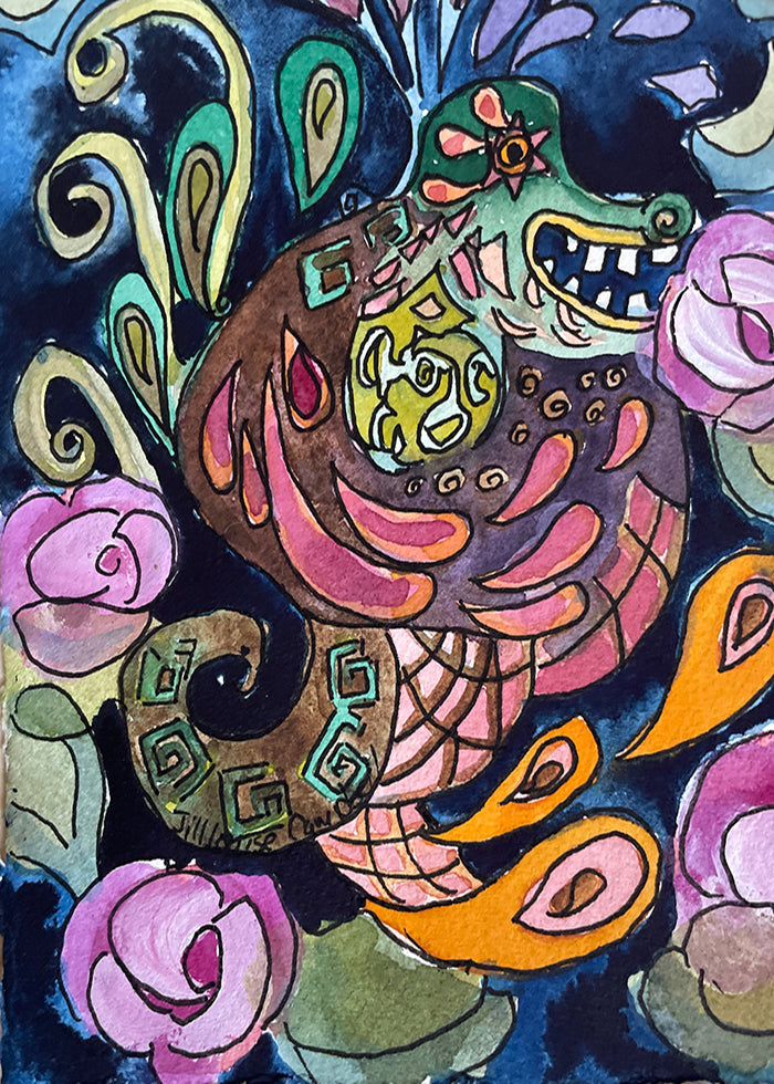 "Quetzalcoatl at Chapala" original  painting