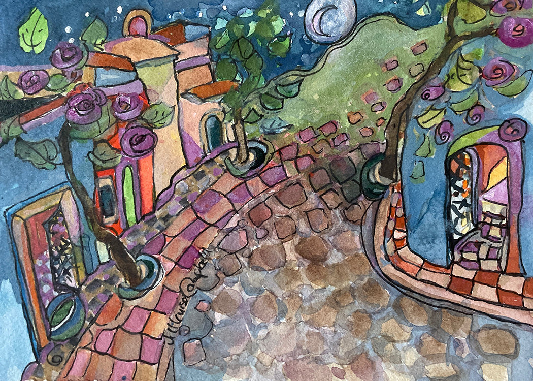 "Stepping to the Stars"  original watercolour