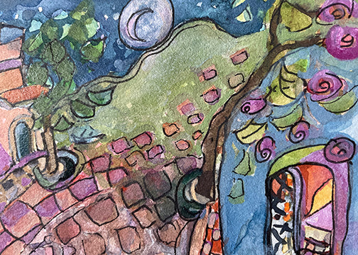 "Stepping to the Stars"  original watercolour