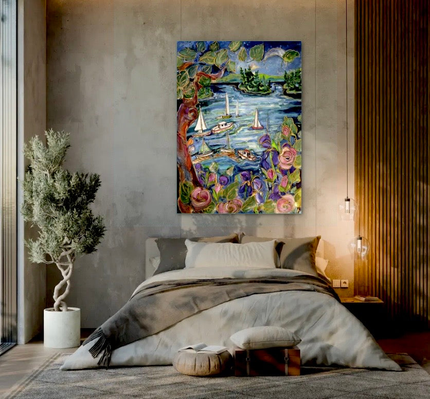 Wild Iris Wave” Limited Edition – Jill Louise Campbell Art Gallery