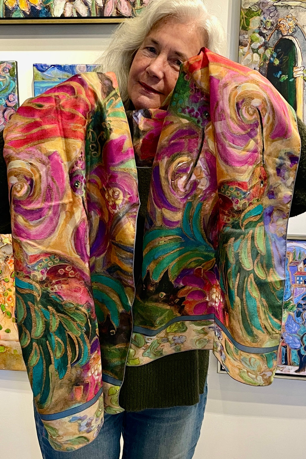Hummingbird Joy : Narrow Scarf