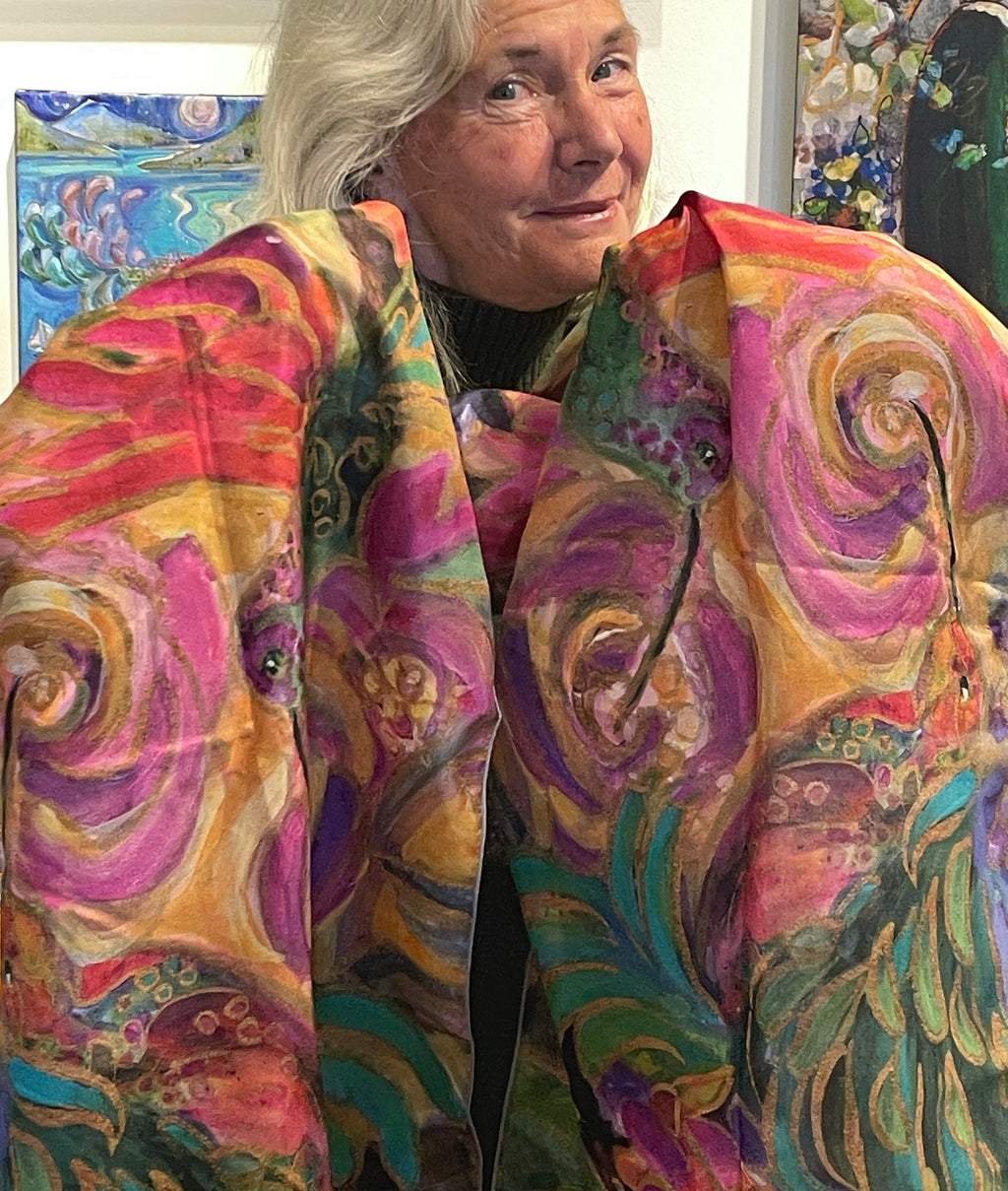 Hummingbird Joy : Narrow Scarf