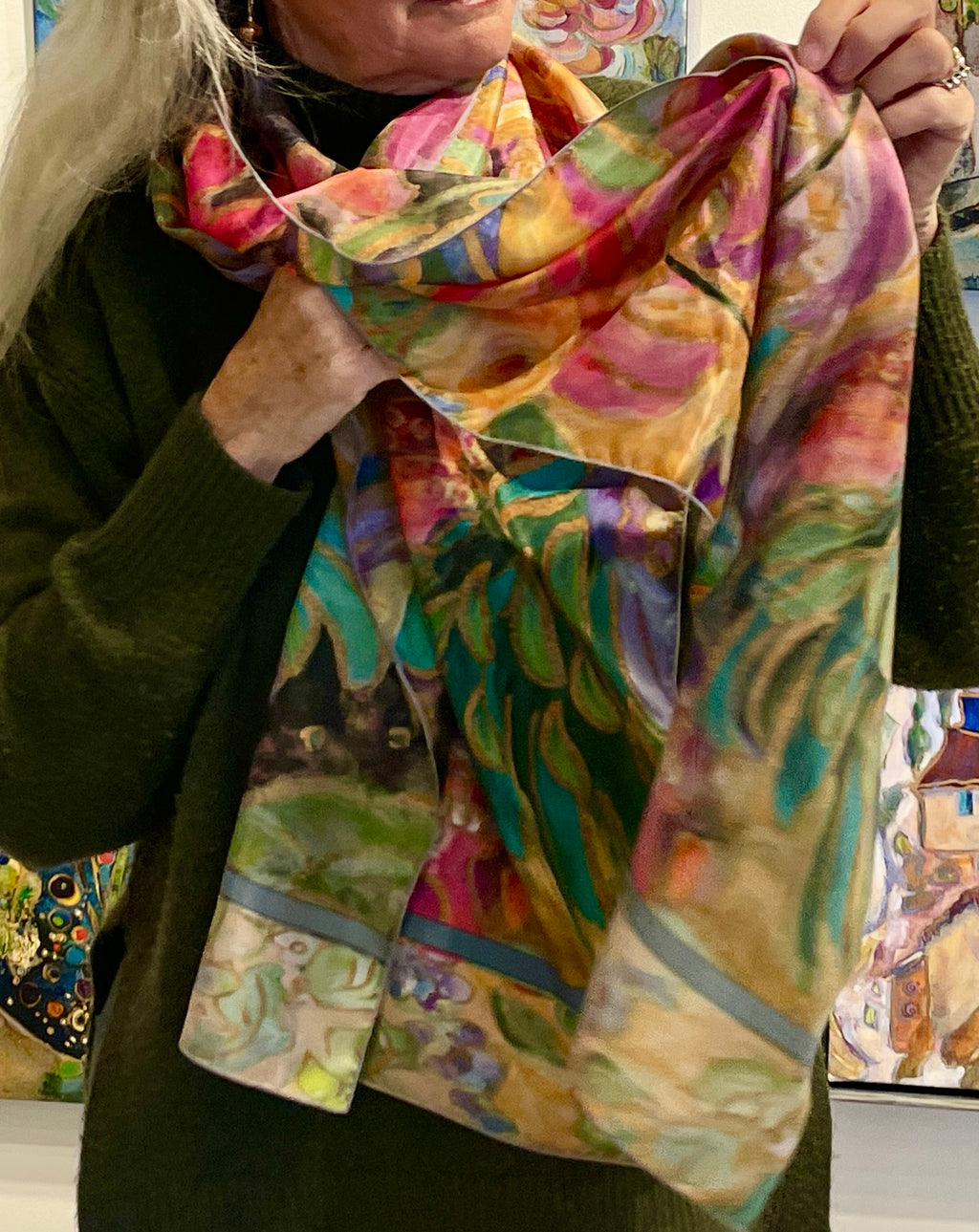 Hummingbird Joy : Narrow Scarf