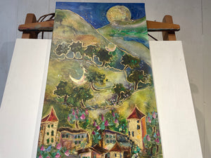 Walking to the Moon  17"X48"      Enhanced Canvas #9/200