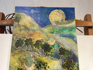 Walking to the Moon  17"X48"      Enhanced Canvas #9/200