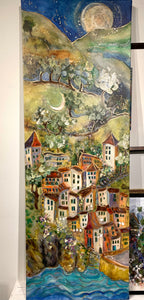 SOLD -Walking to the Moon  17"X48"      Enhanced Canvas #8/200