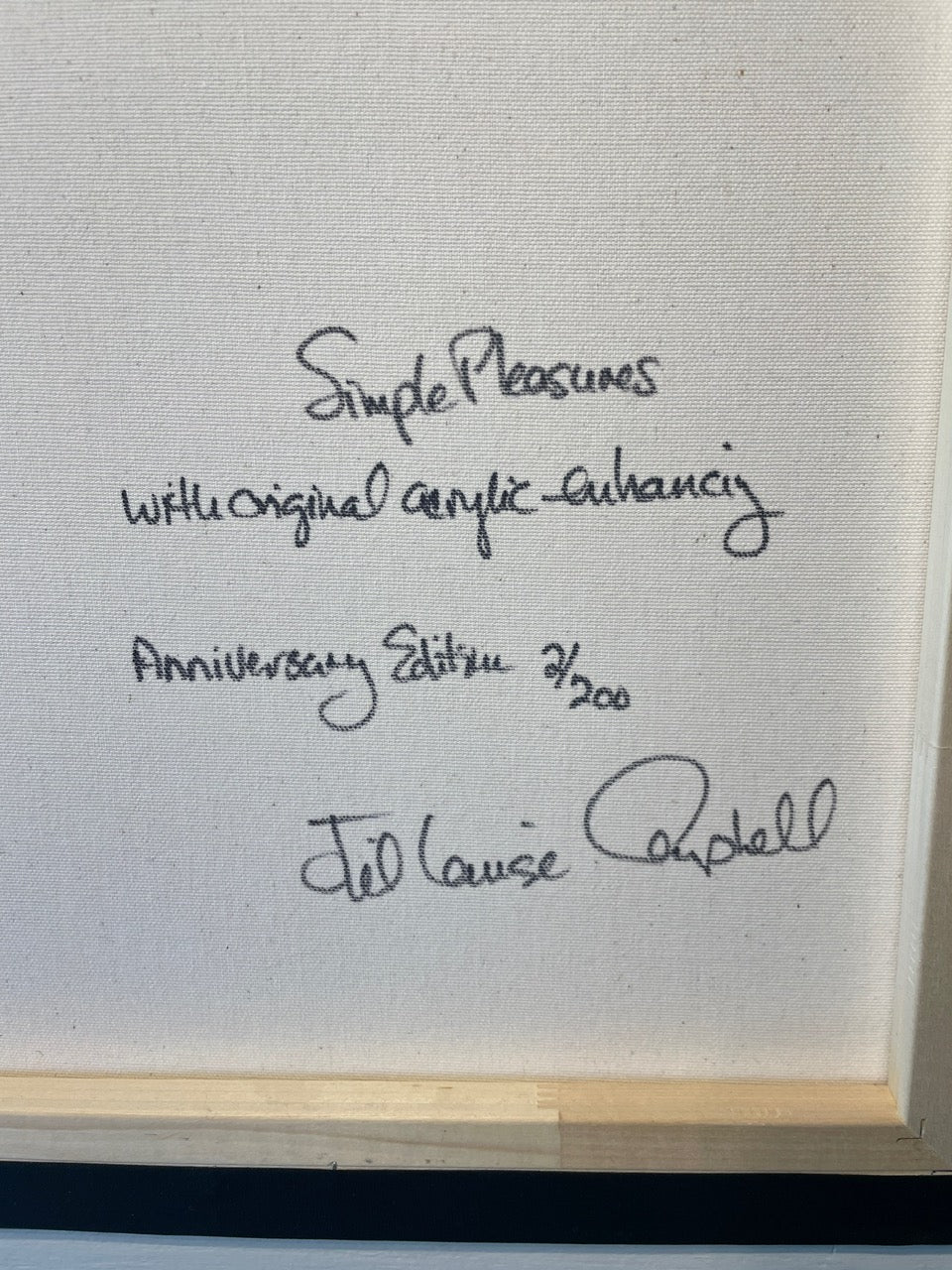 Simple Pleasures- auction 16X24 Original Enhanced Anniversary Edition #2/200