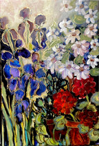 Iris & Geraniums Limited Edition with Original Enhancing