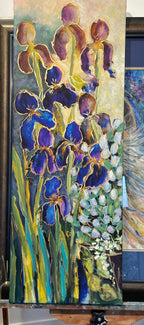‘Slice of Iris’ a panel 13" X 36" SOLD