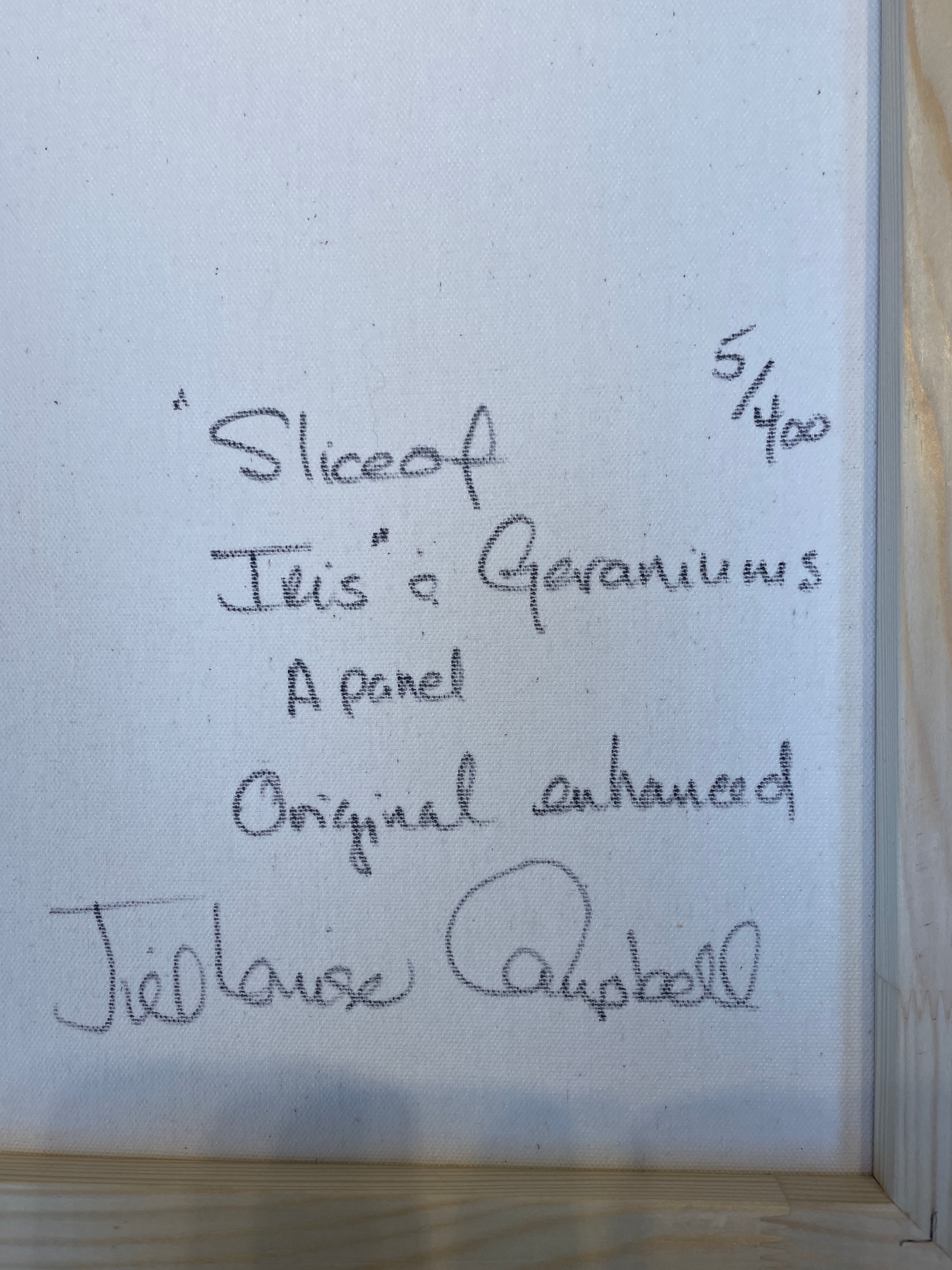 ‘Slice of Iris’ a panel 13" X 36" a unique original enhanced limited edition.
