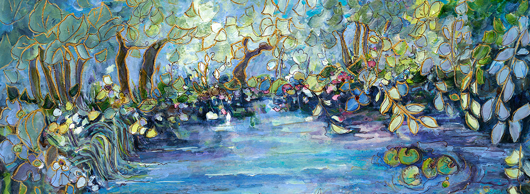 “ A Slice of a Lily” auction 17x48 inch Canvas reproduction #7/400