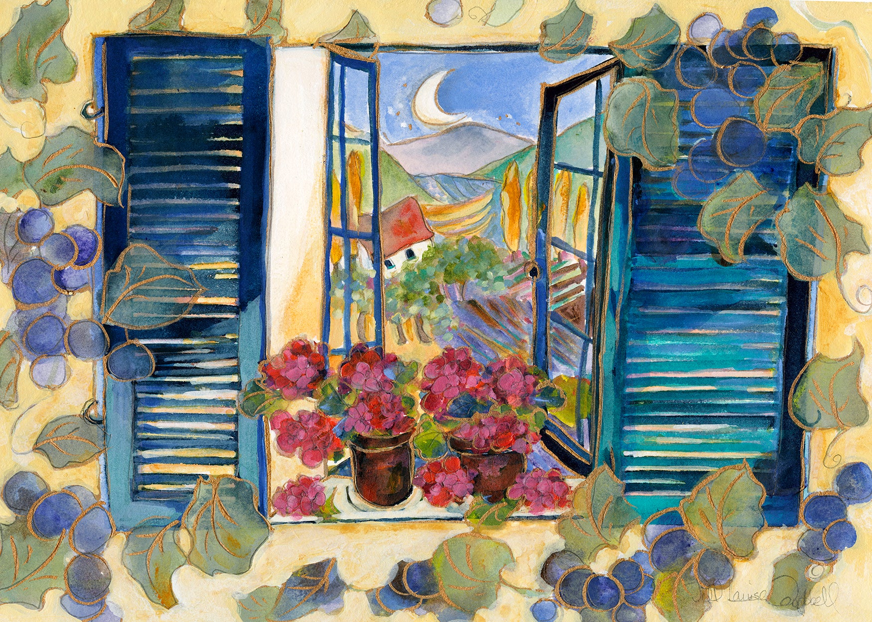 “Provence Window Views” Auction 32"X48" rolled fine art canvas limited edition