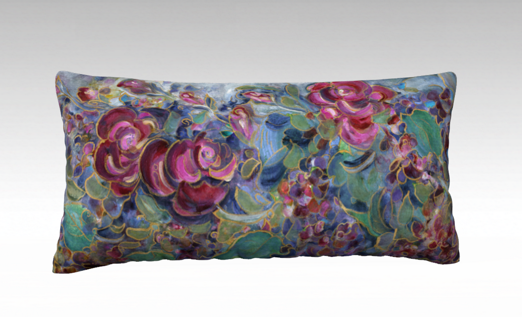 Rose Garland Velvet Pillow