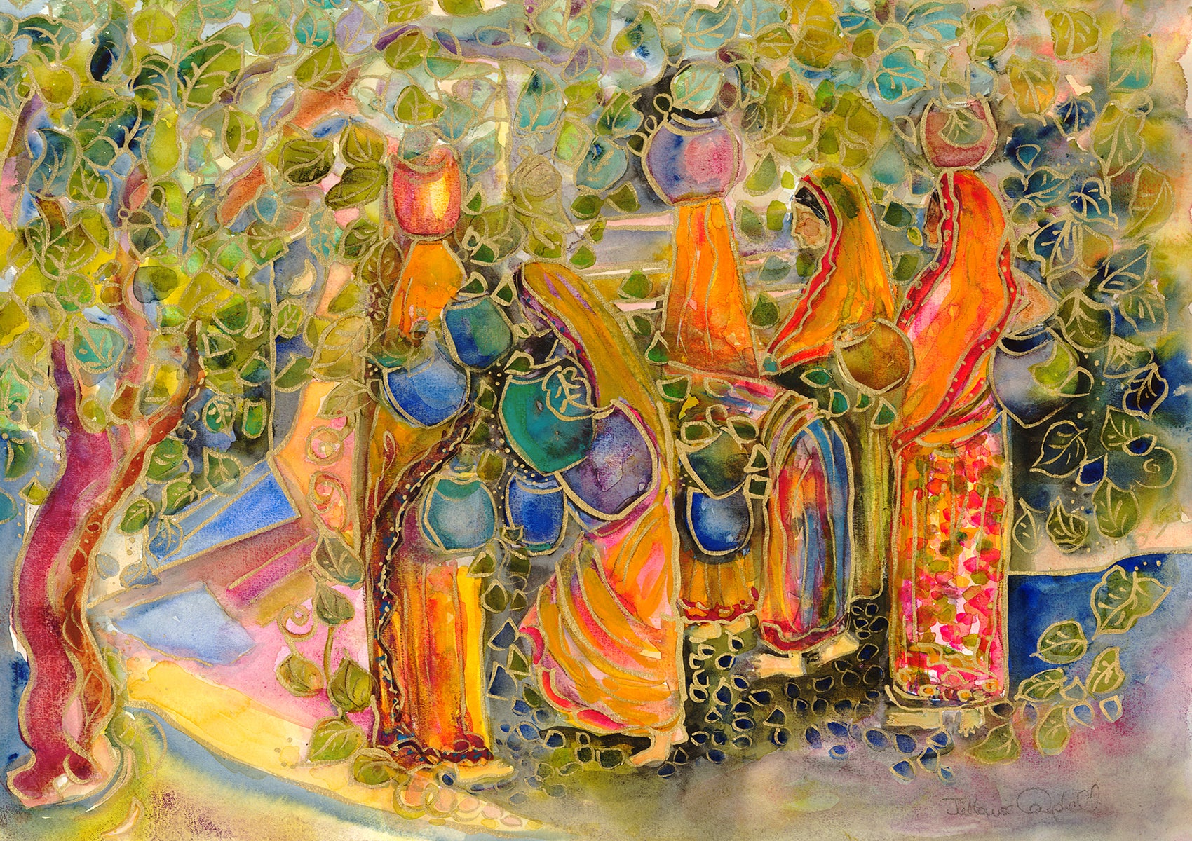 Taking Turns at the Well Auction 2025 32X48 ROLLED