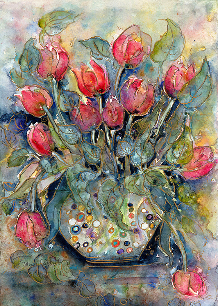 Tulips in Glass : 24”x36” Limited Edition Canvas #102/400