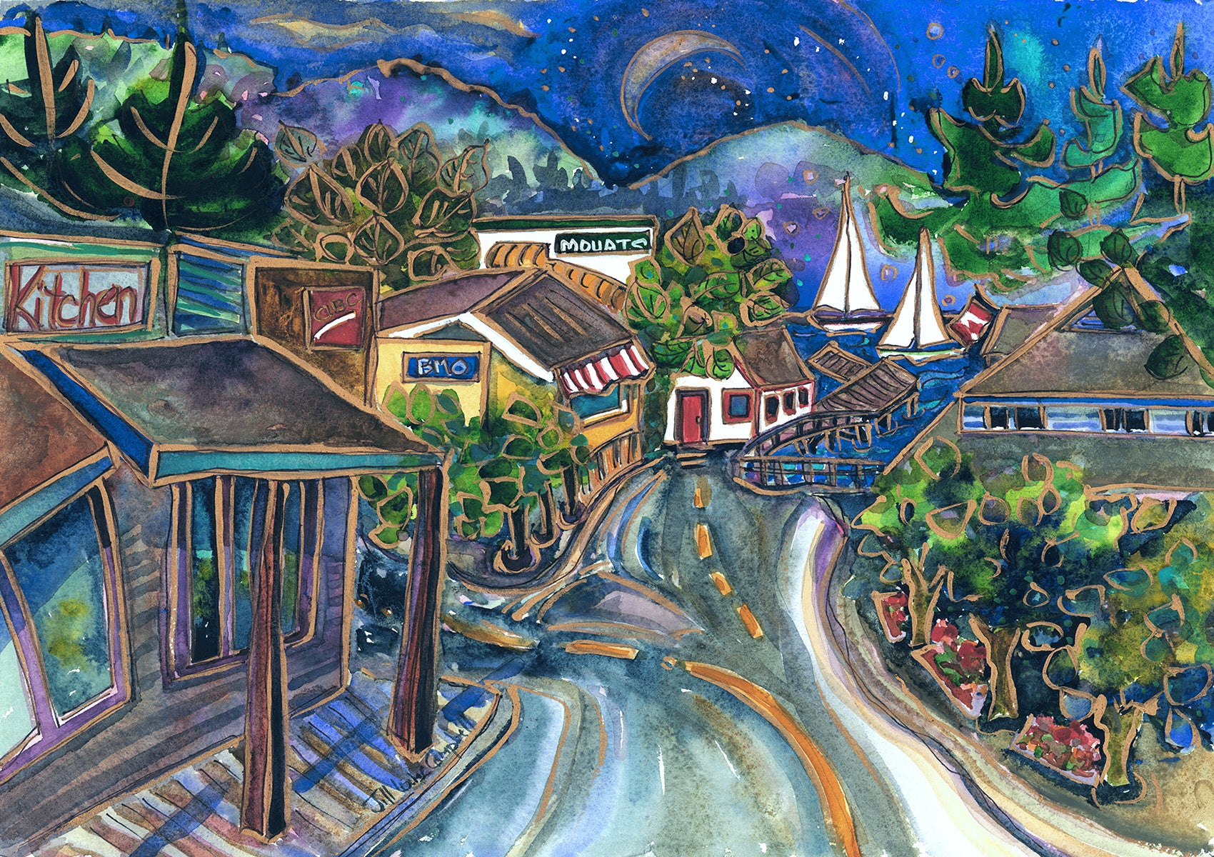 “Village View” auction 16x24 inch Canvas reproduction #207/400