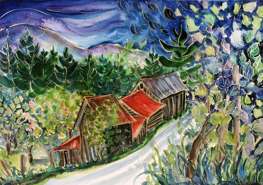 Beddis Barn : Art Print