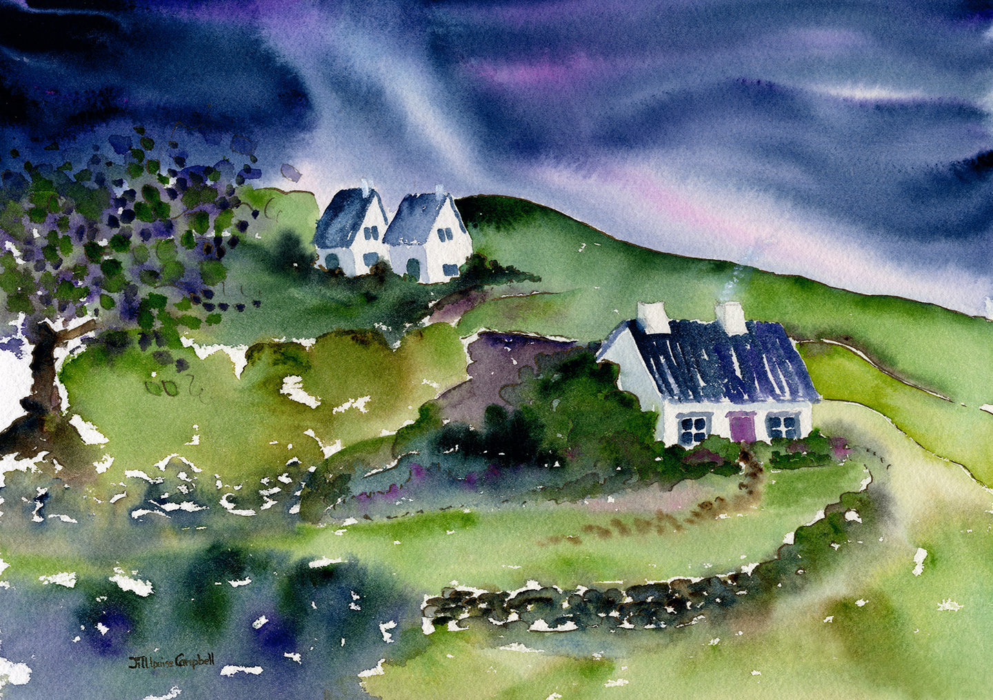 Celtic Cottages : Art Print