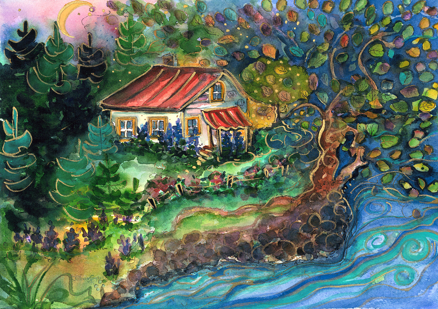 Cottage By The Sea : Art Print