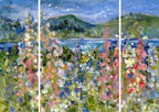 “Foxglove over Trincomali” A limited edition triptych, shipped rolled with Canada Post