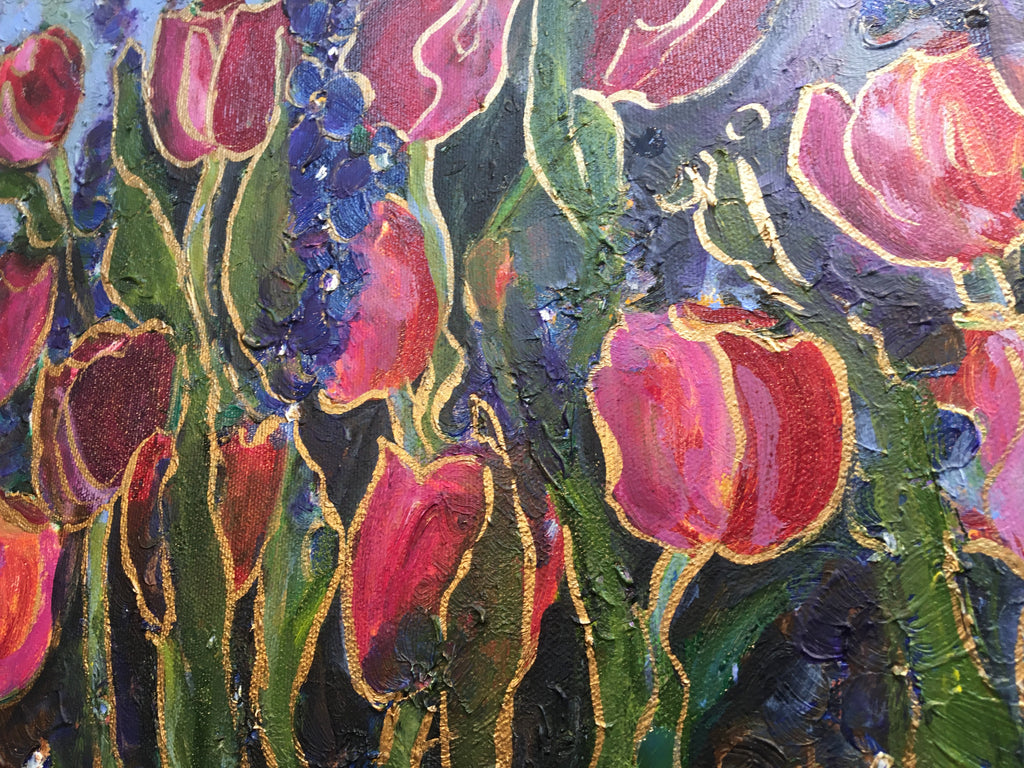 Tulips in Bloom  Original Acrylic on Canvas  16" X 20"
