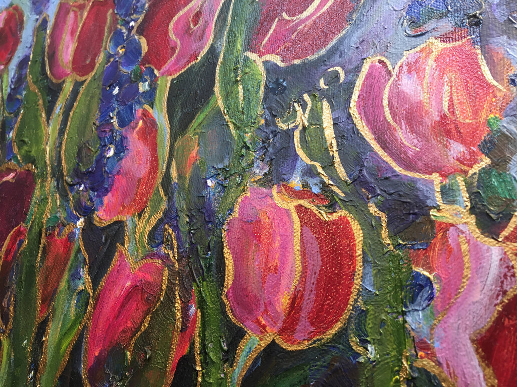 Tulips in Bloom  Original Acrylic on Canvas  16" X 20"