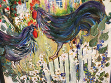Load image into Gallery viewer, SOLD ..ROOSTERS AT APPLEGATE COTTAGE.....  Enhanced Ltd Edition #190/400