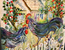 Load image into Gallery viewer, SOLD ..ROOSTERS AT APPLEGATE COTTAGE.....  Enhanced Ltd Edition #190/400