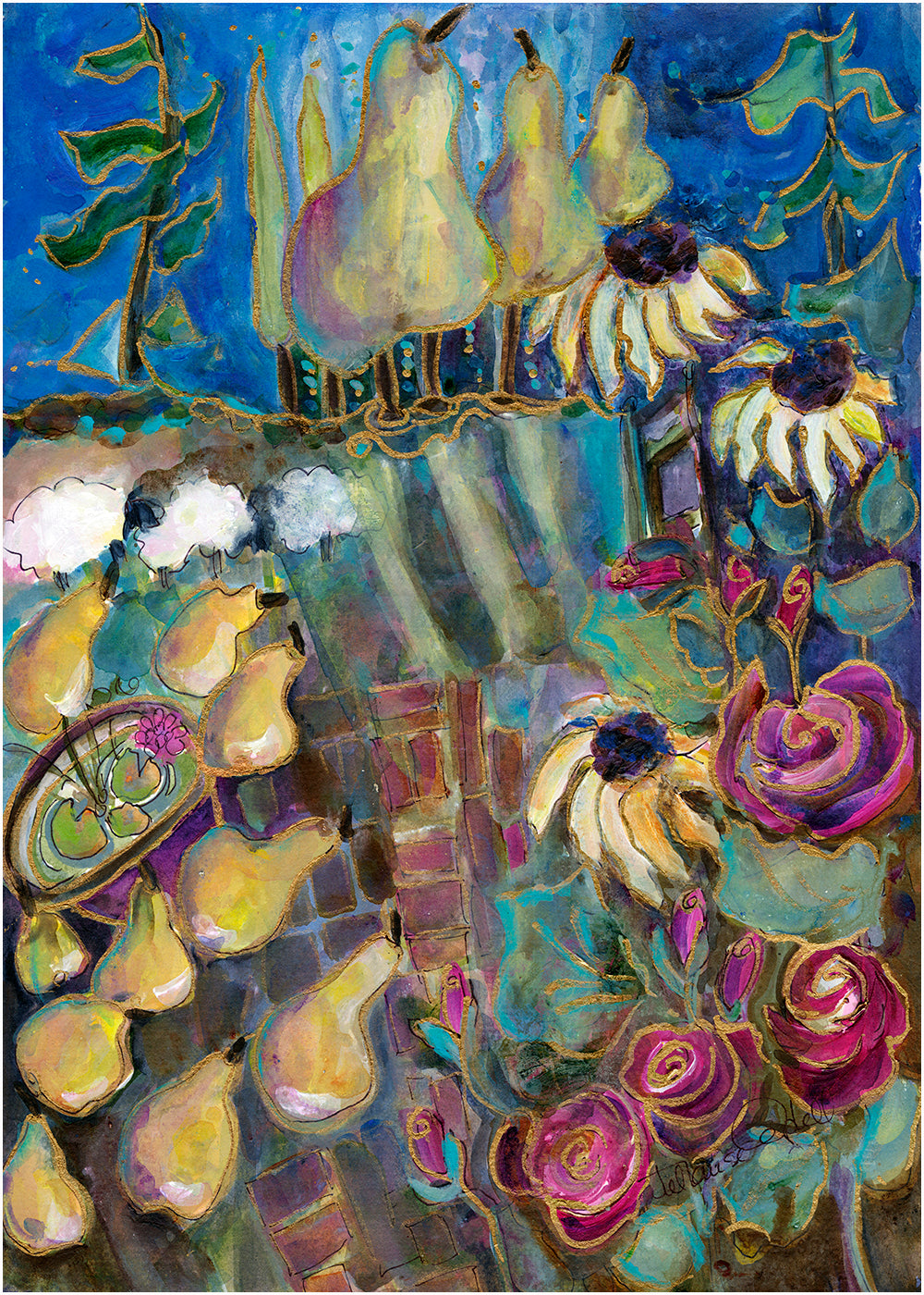 Pear Tree Garden: Art Print