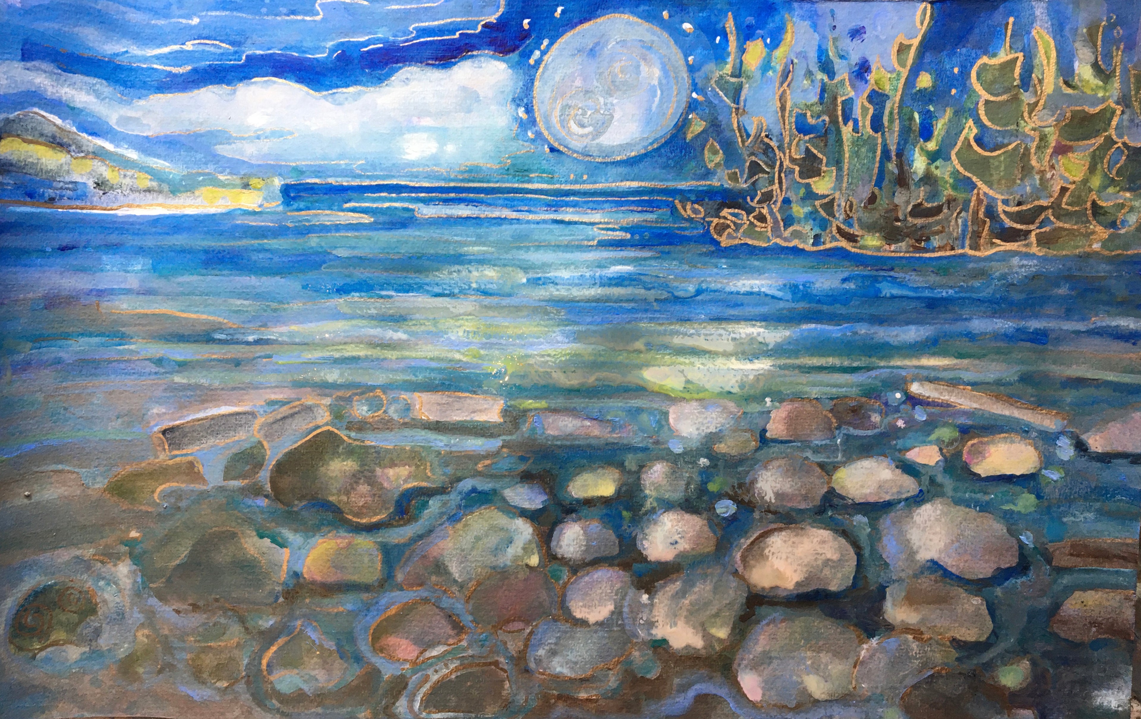 Petroglyph Moon-  Limited Edition with Original Enhancing