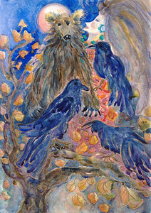 Ravens and Bear : Art Print