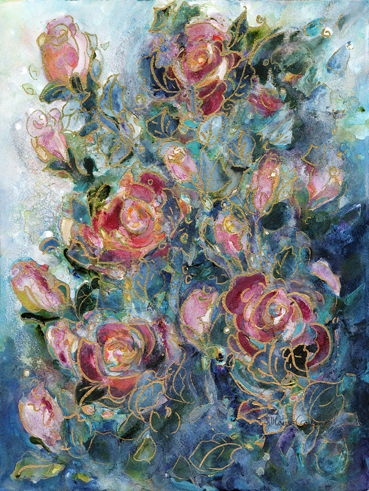 Sun Touch Roses : Art Print