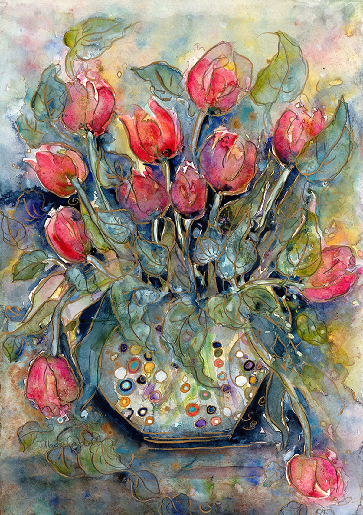 Tulips in Glass : Art Print