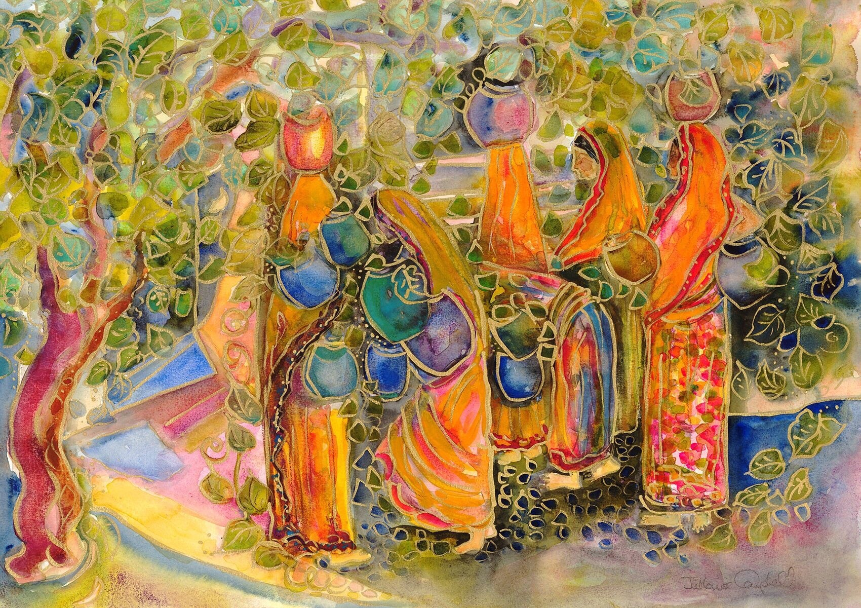 Taking Turns at the Well : Art Print